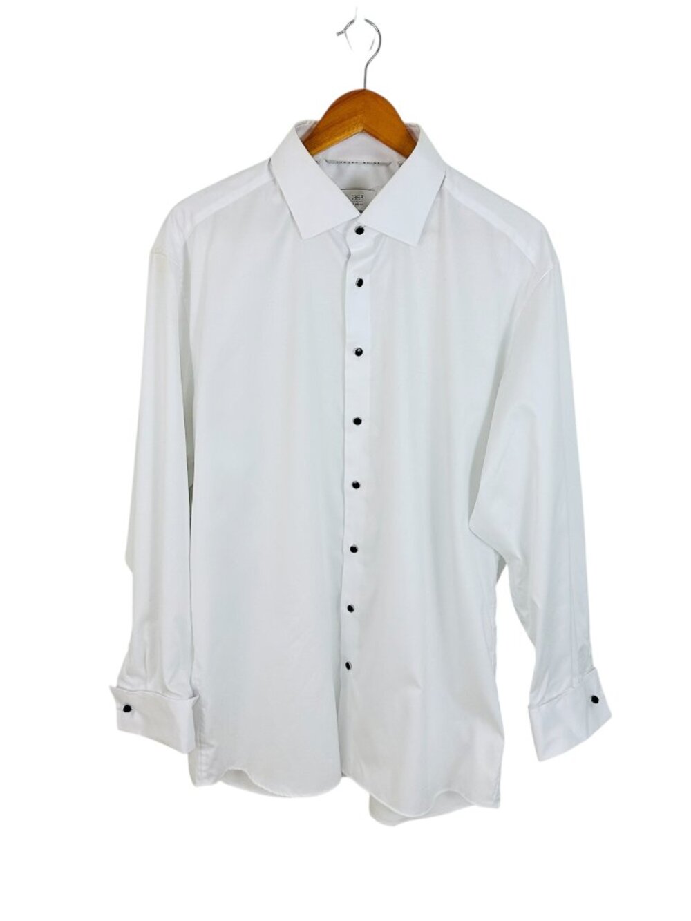 1863 by Eterna Men's Size 17 34/35 Modern Fit Luxury Black Tie White Shirt NEW